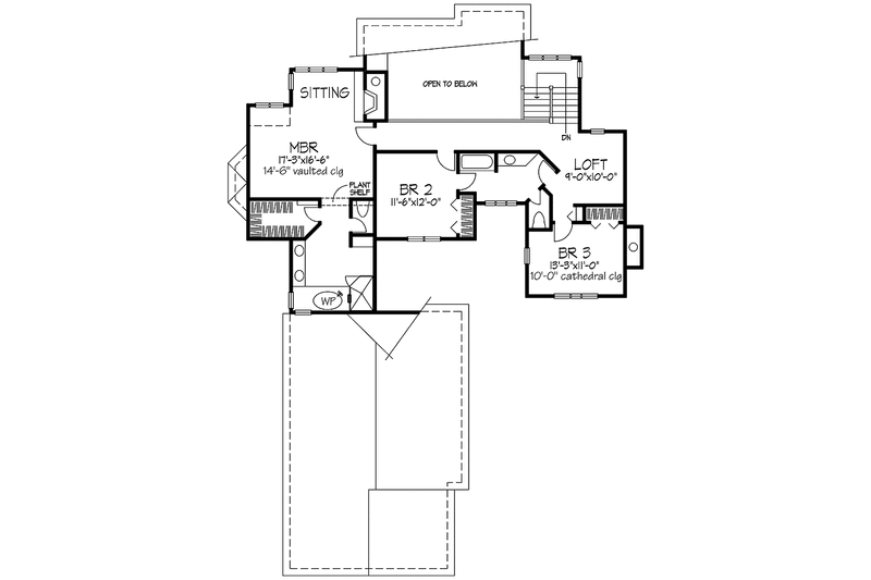 Dream House Plan - Floor Plan - Upper Floor for Prairie House Plan #320-1134 - 3 bed, 3 bath