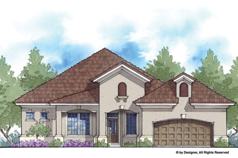 Dream House Plan - Mediterranean Exterior - Front Elevation Plan #938-81