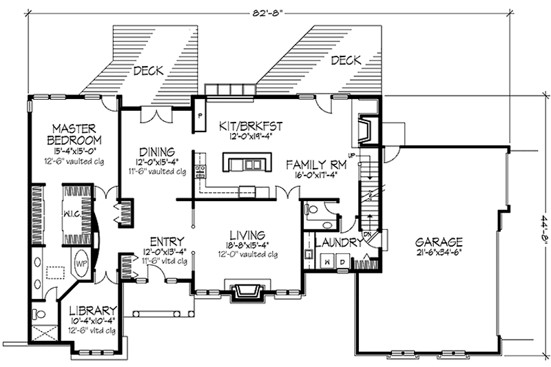 Dream House Plan - Floor Plan - Main Floor for Prairie House Plan #320-1127 - 3 bed, 2.5 bath