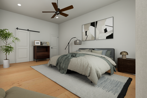 Interior - Master Bedroom for Farmhouse House Plan #1112-20 - 4 bed, 3 bath