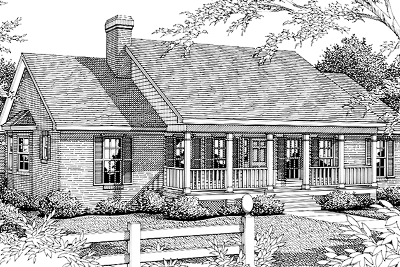 Architectural House Design - Country Exterior - Front Elevation Plan #406-9634