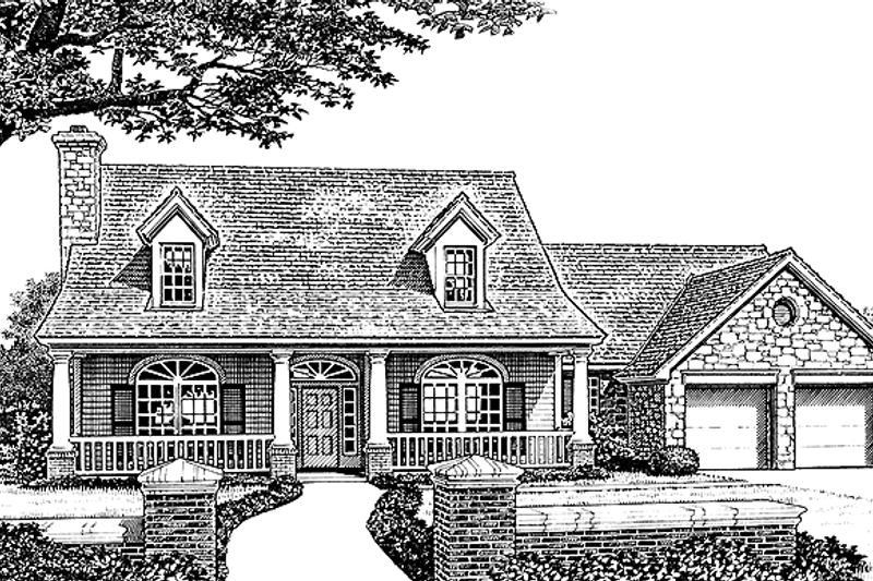 House Blueprint - Country Exterior - Front Elevation Plan #310-1146
