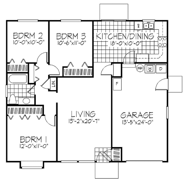 Home Plan - Ranch Floor Plan - Main Floor Plan #320-769