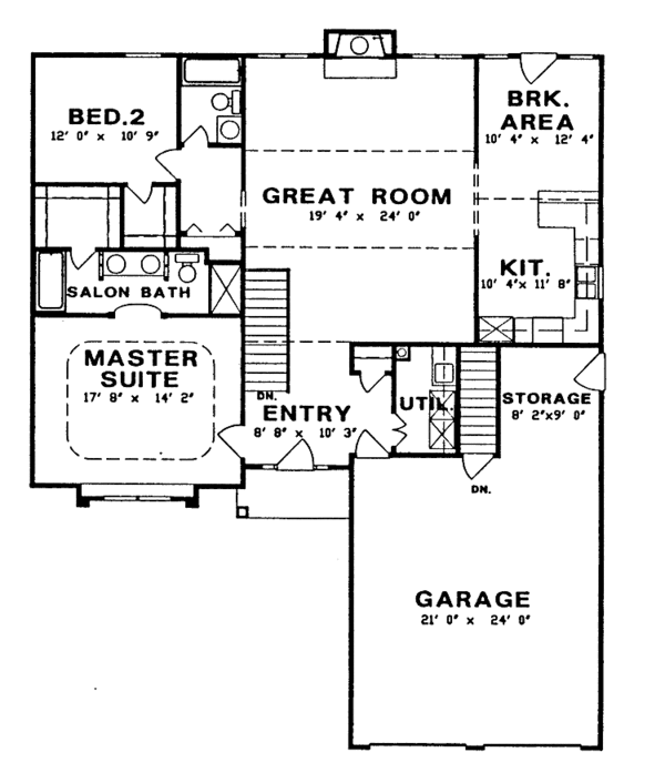Home Plan - Traditional Floor Plan - Main Floor Plan #405-274