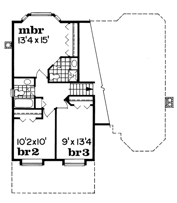 Architectural House Design - Victorian Floor Plan - Upper Floor Plan #47-739