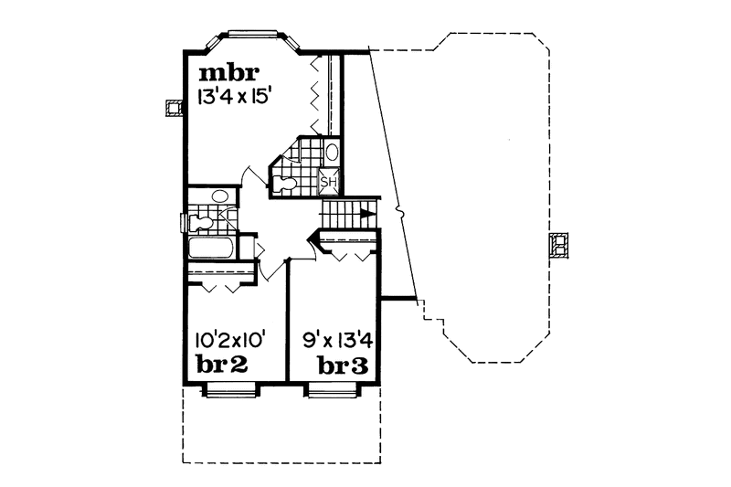 Home Plan - Floor Plan - Upper Floor for Victorian House Plan #47-739 - 3 bed, 2.5 bath