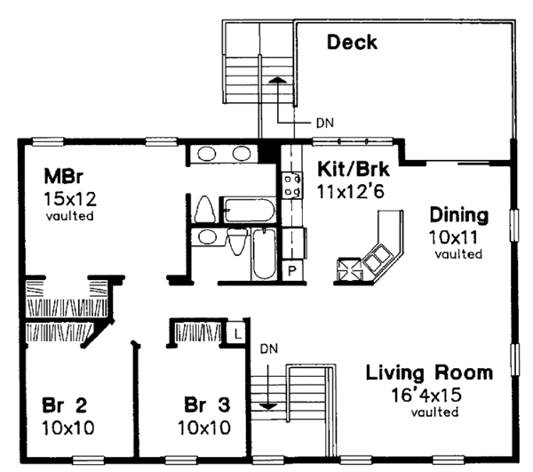 Home Plan - Colonial Floor Plan - Upper Floor Plan #320-1060