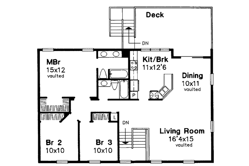 Home Plan - Floor Plan - Upper Floor for Colonial House Plan #320-1060 - 3 bed, 2.5 bath