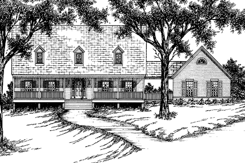 Architectural House Design - Country Exterior - Front Elevation Plan #36-555