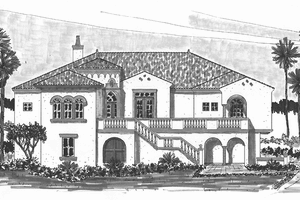 House Blueprint - Mediterranean Exterior - Front Elevation Plan #76-126