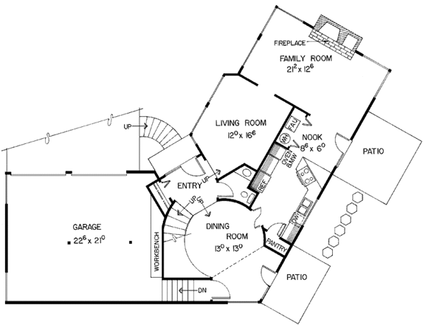 Home Plan - Contemporary Floor Plan - Main Floor Plan #60-983