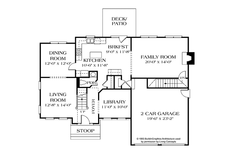 Home Plan - Floor Plan - Main Floor for Country House Plan #453-492 - 4 bed, 2.5 bath