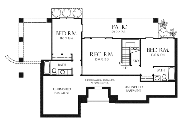 House Plan Design - Craftsman Floor Plan - Lower Floor Plan #929-945