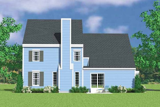 Exterior - Rear Elevation for Colonial House Plan #72-1122 - 4 bed, 3.5 bath