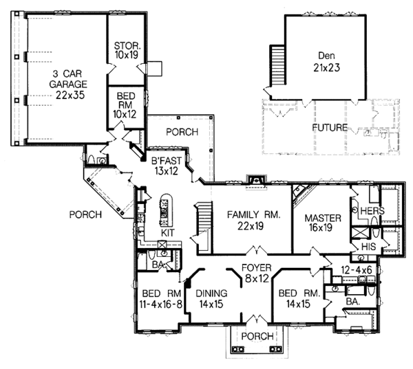 House Plan Design - Classical Floor Plan - Main Floor Plan #15-372