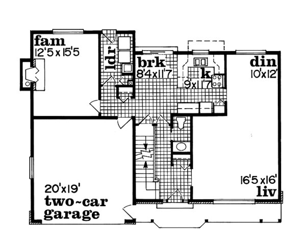 Home Plan - Colonial Floor Plan - Main Floor Plan #47-976