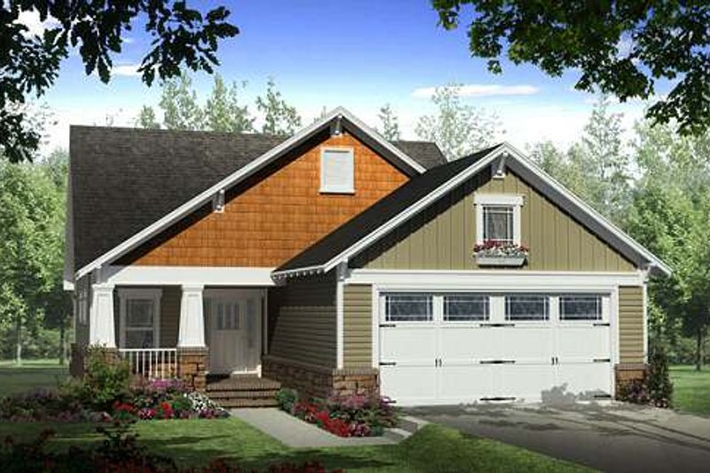Architectural House Design - Craftsman Exterior - Front Elevation Plan #21-261