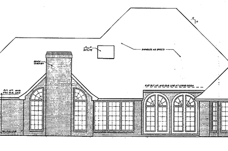 Architectural House Design - Exterior - Rear Elevation for Traditional House Plan #310-1184 - 4 bed, 3 bath