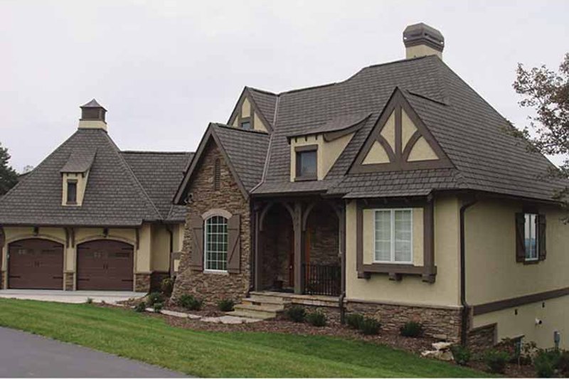 House Blueprint - Exterior - Front Elevation 4 for European House Plan #453-607 - 3 bed, 3.5 bath
