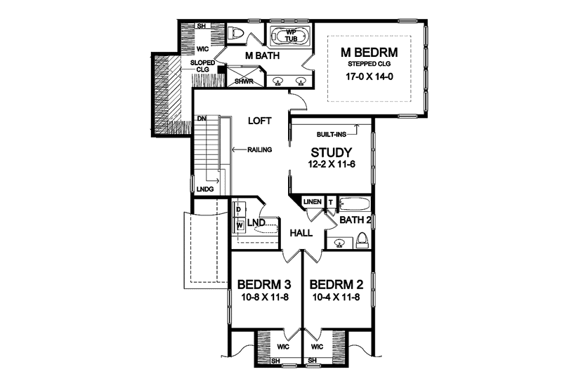 Home Plan - Floor Plan - Upper Floor for Country House Plan #328-352 - 4 bed, 2.5 bath