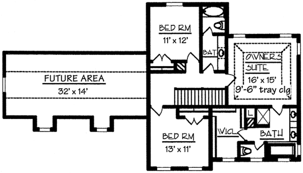 Dream House Plan - Country Floor Plan - Upper Floor Plan #320-1487