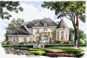 Home Plan - Exterior - Front Elevation for European House Plan #952-272 - 4 bed, 4.5 bath