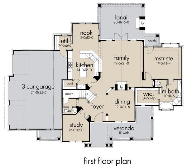 Craftsman Floor Plan - Main Floor Plan #120-183