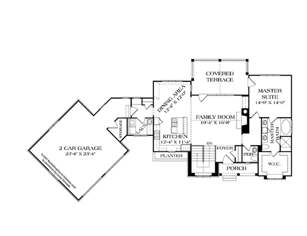 Architectural House Design - European Floor Plan - Main Floor Plan #453-607