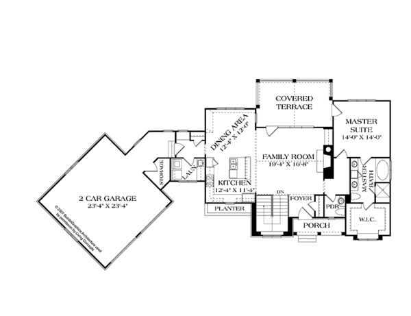 House Blueprint - European Floor Plan - Main Floor Plan #453-607