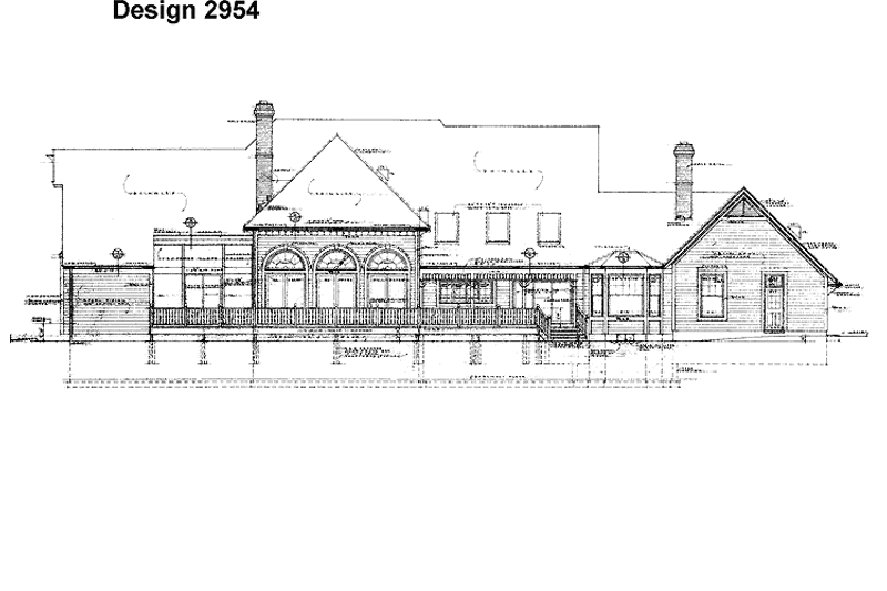 Home Plan - Exterior - Rear Elevation for Victorian House Plan #72-795 - 4 bed, 4 bath
