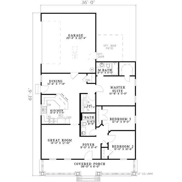 Home Plan - Cabin Floor Plan - Main Floor Plan #17-2216