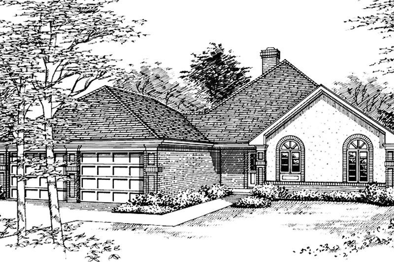 Architectural House Design - Traditional Exterior - Front Elevation Plan #45-487