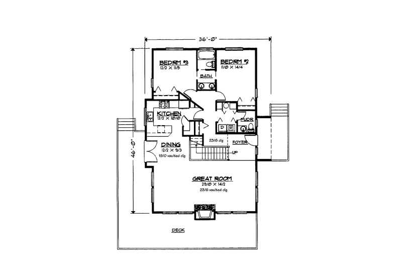 Dream House Plan - Floor Plan - Main Floor for European House Plan #997-3 - 3 bed, 2.5 bath