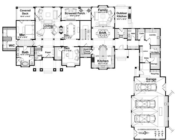 House Blueprint - Craftsman Floor Plan - Main Floor Plan #928-173