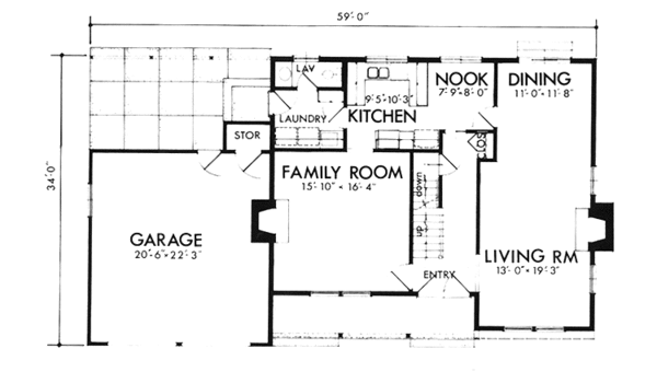 Architectural House Design - Prairie Floor Plan - Main Floor Plan #320-1404