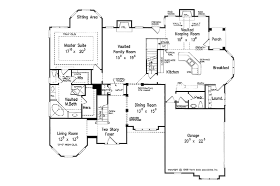 Floor Plan - Main Floor for Mediterranean House Plan #927-98 - 4 bed, 3.5 bath