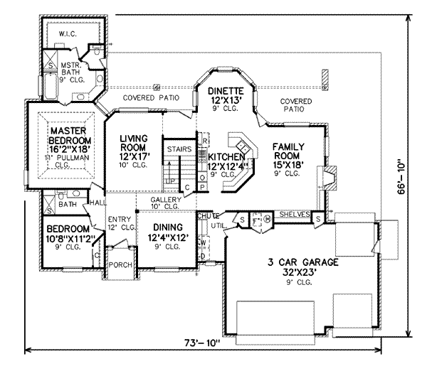 Traditional Floor Plan - Main Floor Plan #65-488