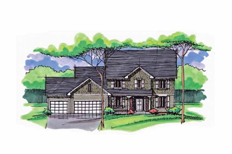 Architectural House Design - Colonial Exterior - Front Elevation Plan #51-1025