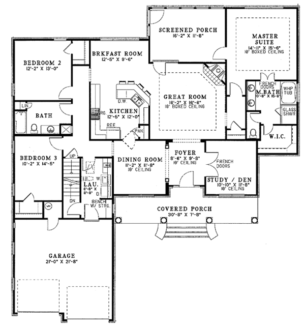 Architectural House Design - Classical Floor Plan - Main Floor Plan #17-2969