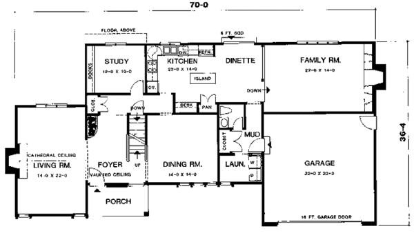 House Blueprint - Contemporary Floor Plan - Main Floor Plan #1001-146