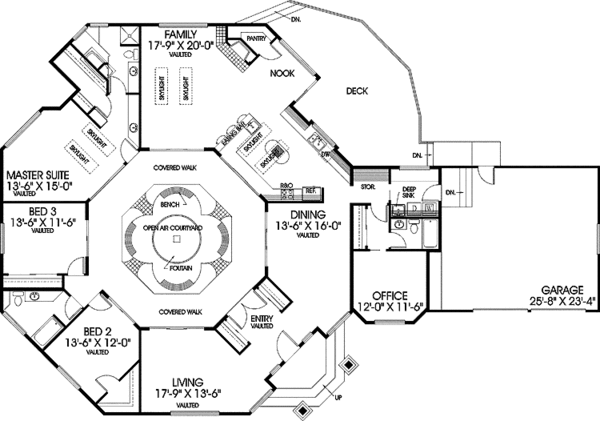 Architectural House Design - Contemporary Floor Plan - Main Floor Plan #60-805