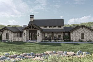 Ranch Exterior - Front Elevation Plan #455-485