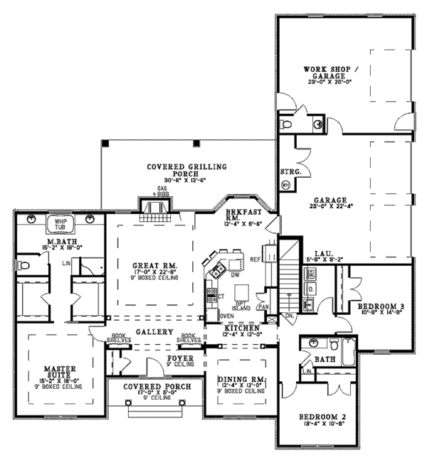 House Design - Ranch Floor Plan - Main Floor Plan #17-2781