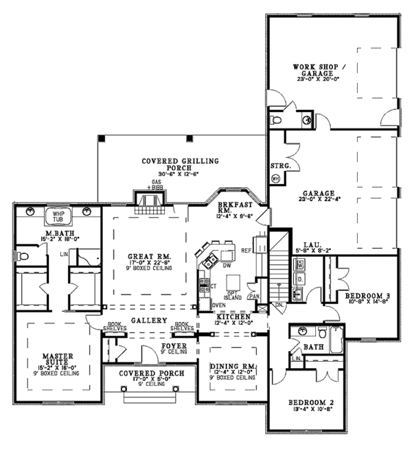 Architectural House Design - Ranch Floor Plan - Main Floor Plan #17-2781