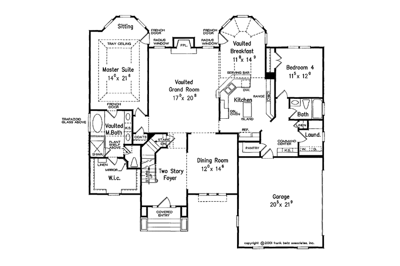 House Blueprint - Floor Plan - Main Floor for Colonial House Plan #927-764 - 4 bed, 3 bath