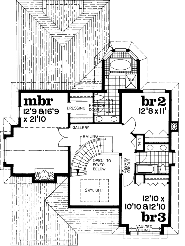 Home Plan - Contemporary Floor Plan - Upper Floor Plan #47-988
