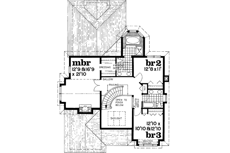 Dream House Plan - Floor Plan - Upper Floor for Contemporary House Plan #47-988 - 3 bed, 3.5 bath