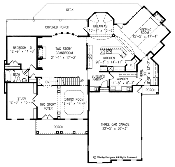 Home Plan - Colonial Floor Plan - Main Floor Plan #54-224