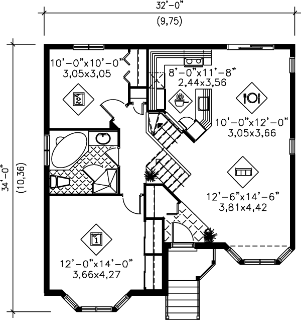Traditional Floor Plan - Main Floor Plan #25-313