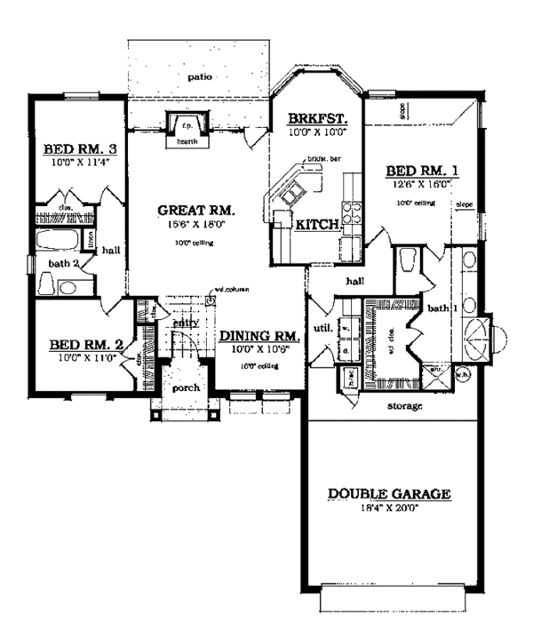 Home Plan - European Floor Plan - Main Floor Plan #42-423